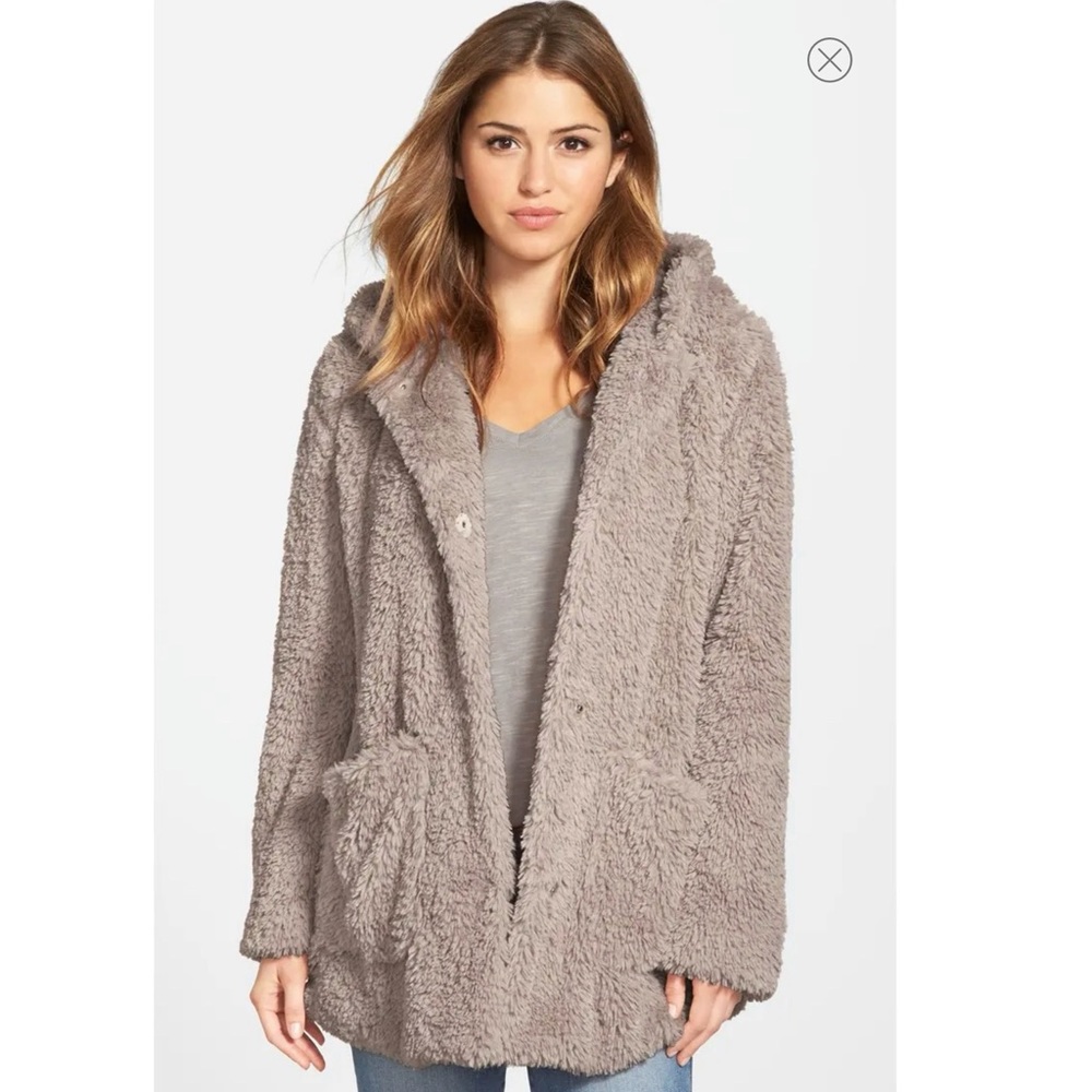 Kenneth Cole 'Teddy Bear' Faux Fur Hooded Coat